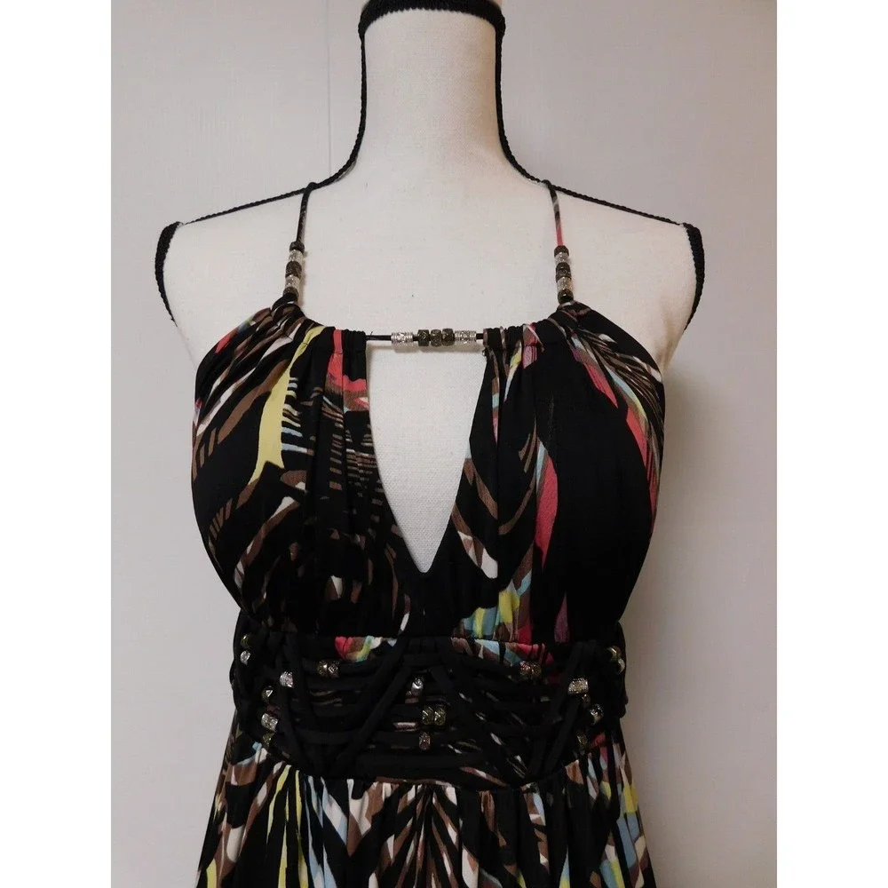 XOXO Womens Maxi Dress with beads Size Small - Picture 3 of 9